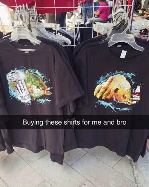 Buying Matching Fish Shirts