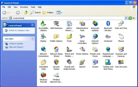 Windows XP Control Panel Nostalgia