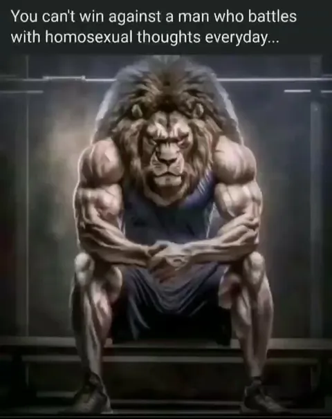 Lion Man Battles His Thoughts