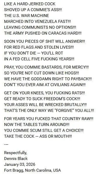 Angry Letter to Venezuela