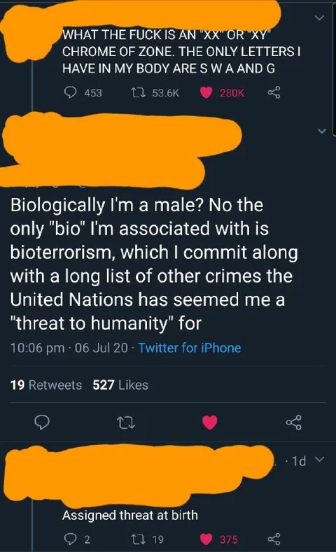 Assigned Threat at Birth
