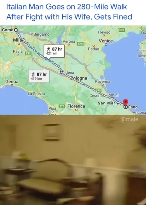 Italian Man Walks Away After Fight