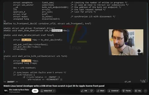 Linux kernel developer writes USB driver