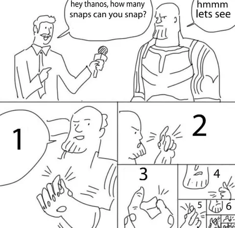 Thanos snaps six times