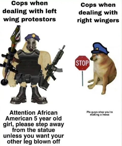 Cops Left Wing vs Right Wingers