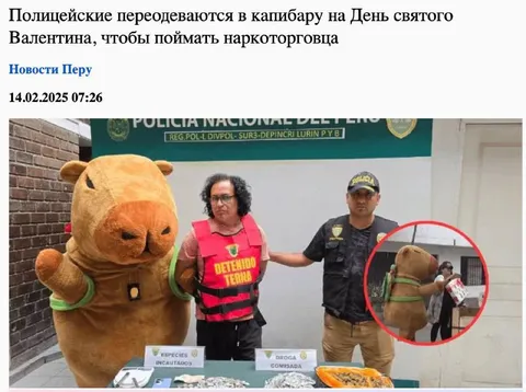 Полицейский в костюме капибары