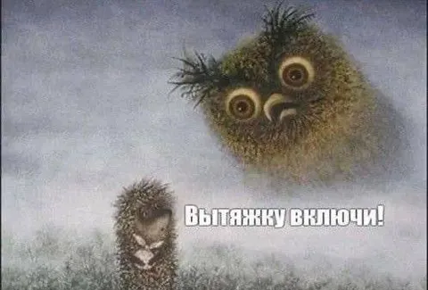 Вытяжку включи