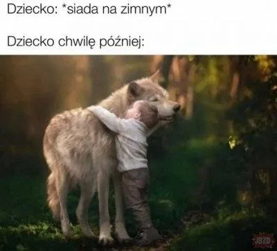 Dziecko siada na zimnym