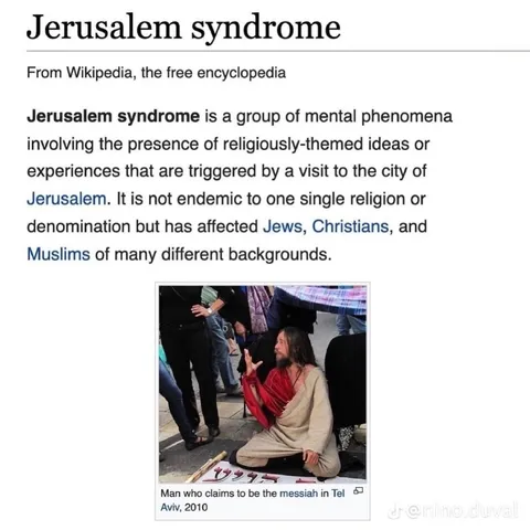 Jerusalem syndrome Wikipedia meme