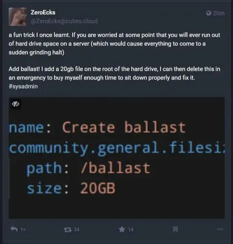 Add Ballast to Save a Server