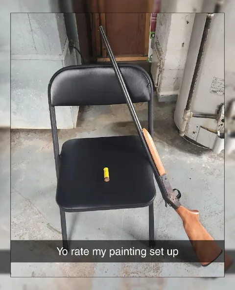 Painting Set Up with a Rifle