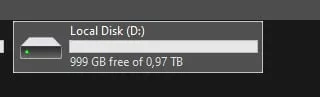 999 GB Free of 0,97 TB