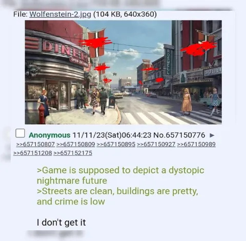Wolfenstein’s dystopian clean streets
