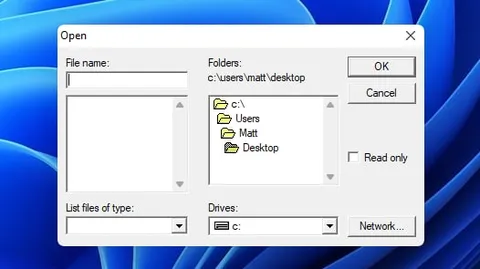 Classic Windows File Open Dialog