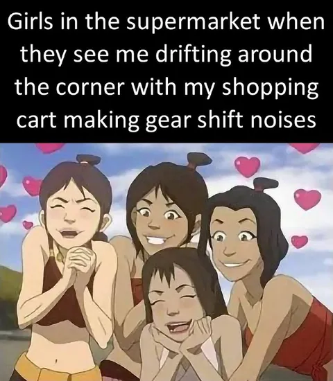 Girls See Shopping Cart Drifting