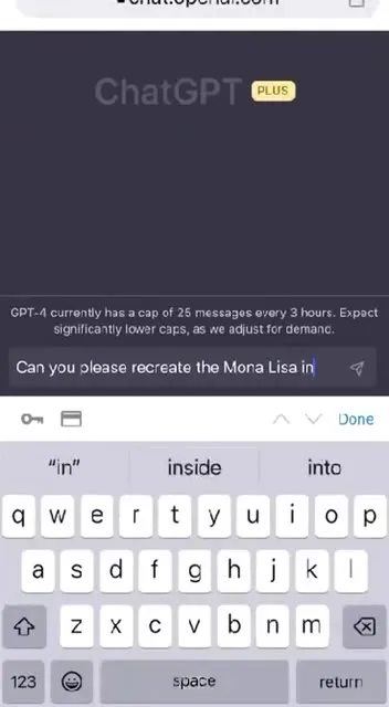 ChatGPT recreates the Mona Lisa