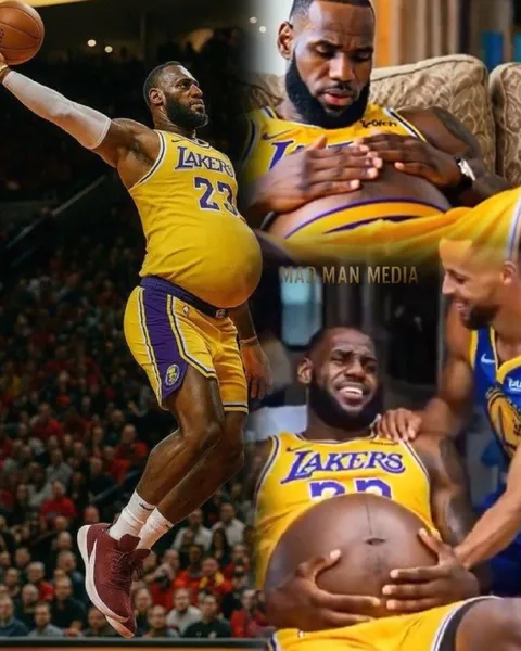 Леброн беременный в форме Lakers