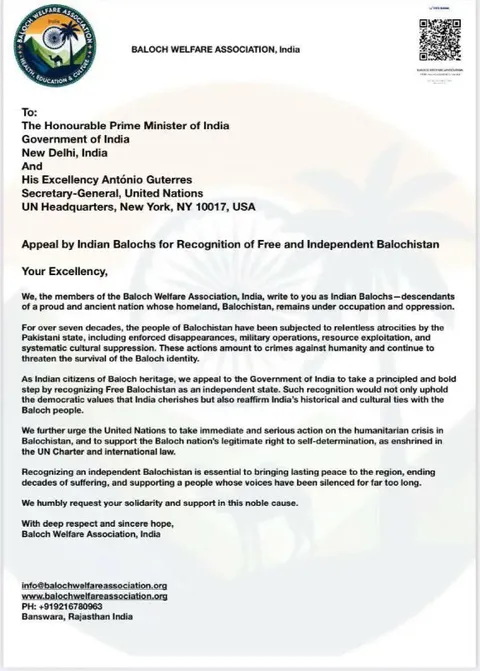 Appeal for Independent Balochistan