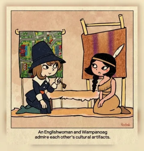 Englishwoman and Wampanoag Cultural Exchange