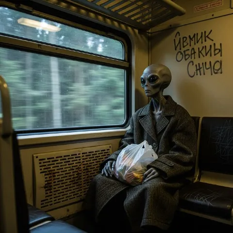 Инопланетянин в электричке