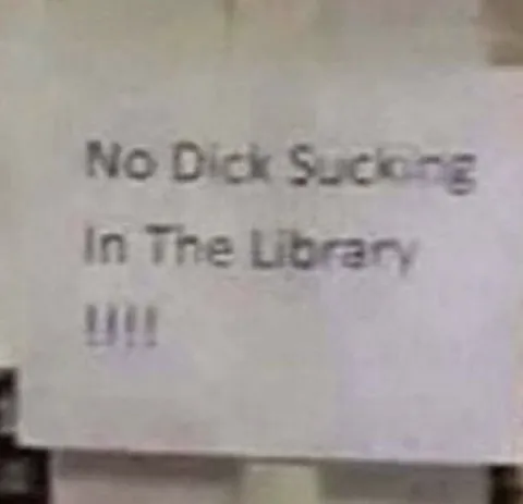 No Dick Sucking In The Library