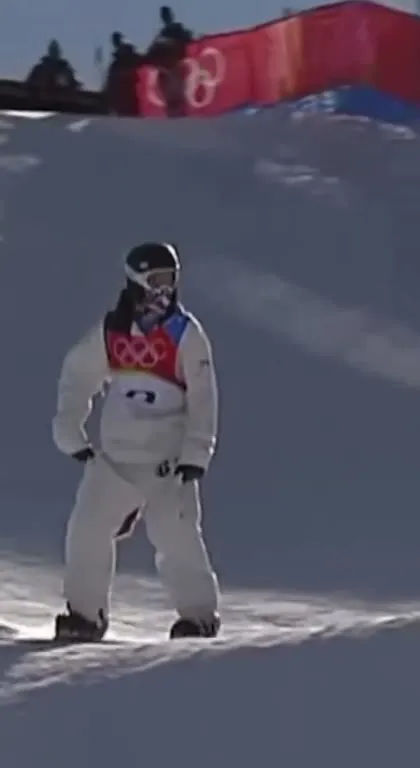 Olympic Snowboarder Keeps Falling