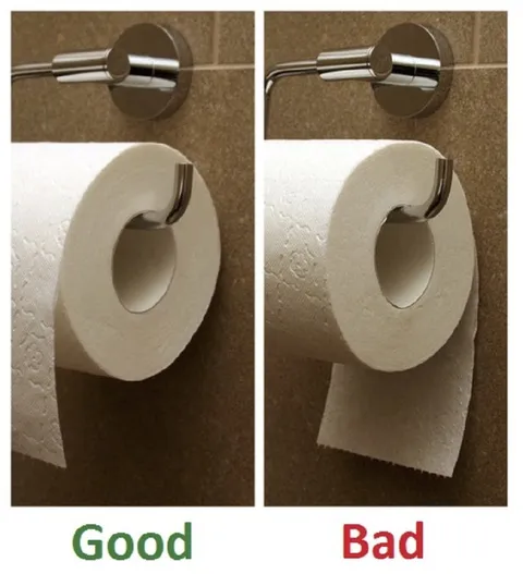 Good Bad Toilet Paper Orientation