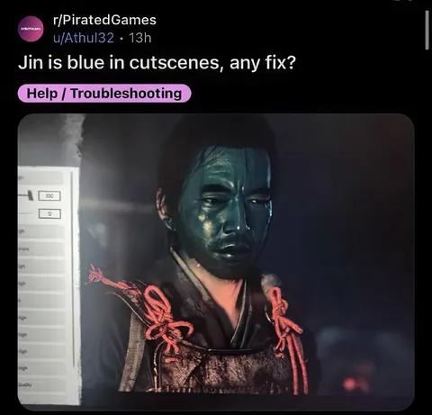 Jin is blue in cutscenes