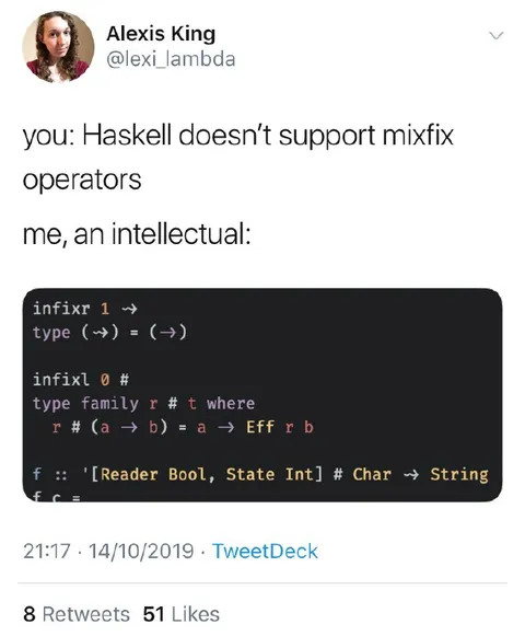 Haskell Mixfix Operator Intellectual