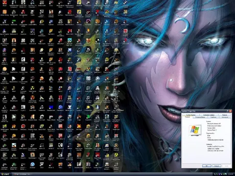 Chaotic Windows XP Desktop