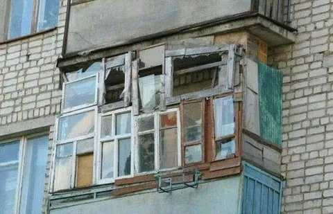 Балкон из старых окон
