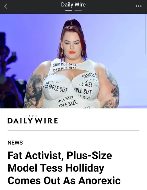 Tess Holliday Comes Out Anorexic