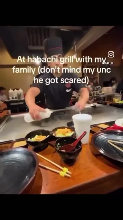 Unc Gets Scared at Hibachi Grill