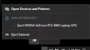 Ejecting the Laptop GPU