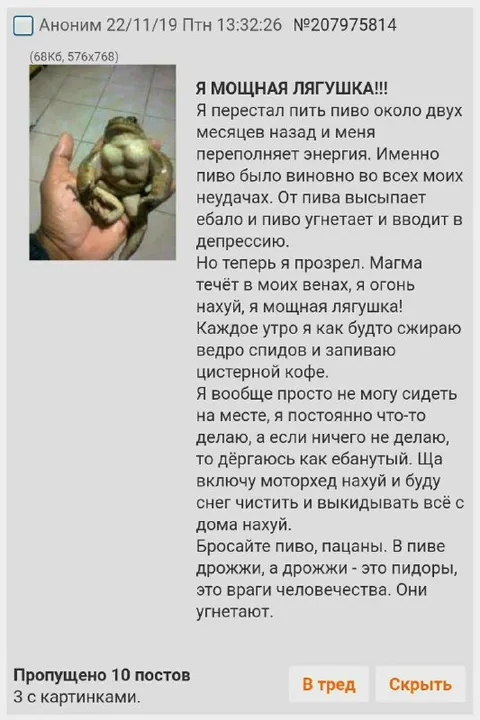 Мощная лягушка бросает пиво