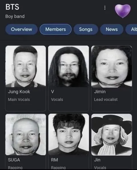 BTS Members With Swapped Faces