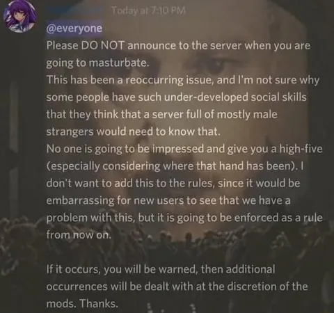 Please Do Not Announce Masturbation