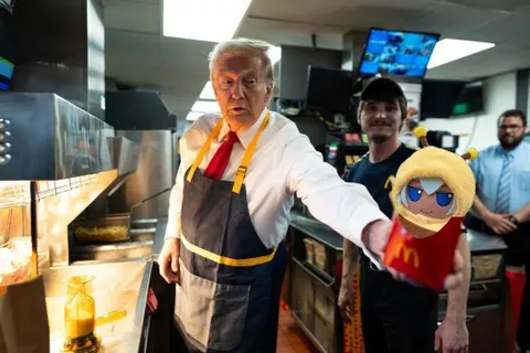 Трамп работает в закусочной