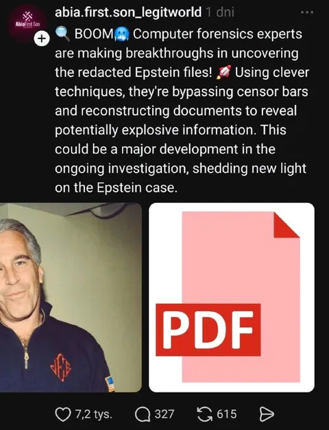 Epstein Files PDF Breakthrough