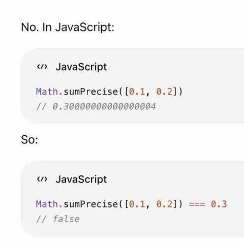 JavaScript Sum Precision Fail