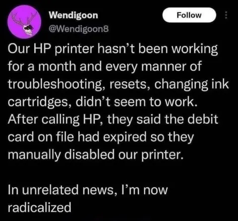 Printer Subscription Radicalization