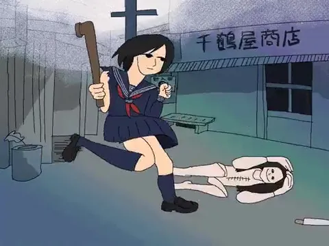 女学生暴打长发鬼