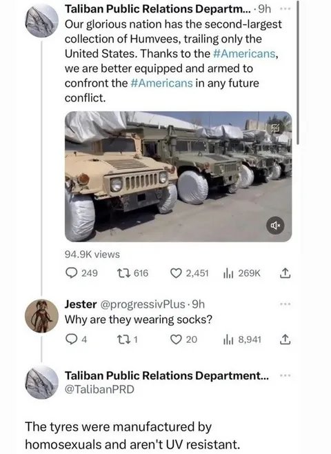 Taliban Humvee Socks Explanation