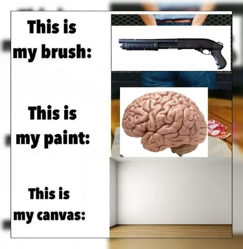 Shotgun Brush Brain Canvas