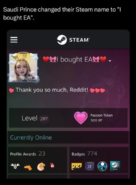 Saudi Prince Bought EA on Steam