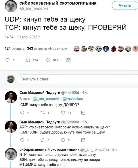 Сетевые протоколы за щеку