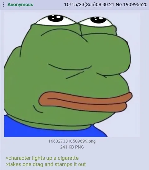 Pepe Smokes One Drag