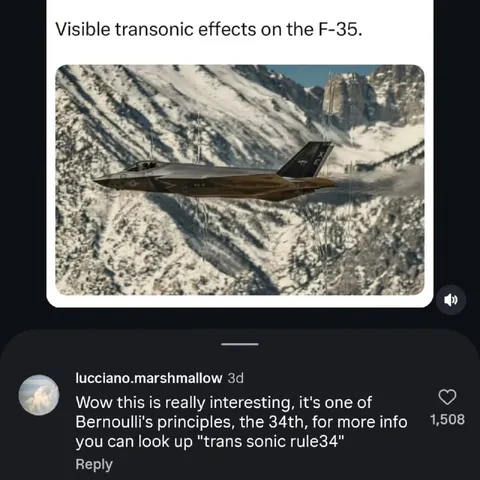 Visible transonic effects on the F-35