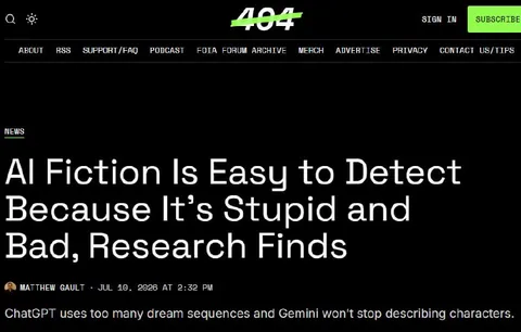 AI Fiction Is Easy to Detect