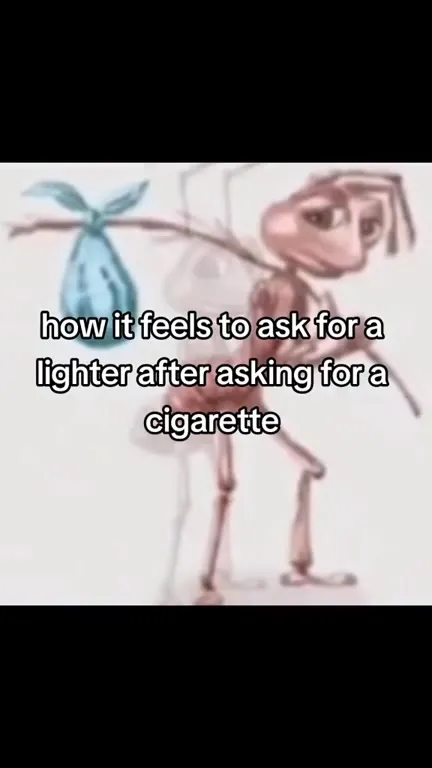 Asking for a lighter after a cigarette